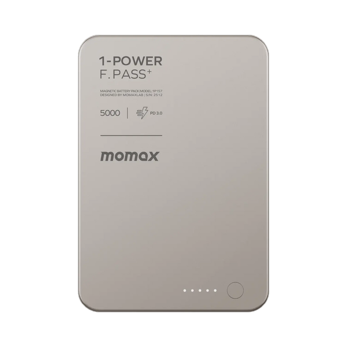 Momax 1-Power F.Pass+ 5000mAh Battery Pack (Titanium) Momax 1-Power F.Pass+ 5000mAh Battery Pack (Titanium)
