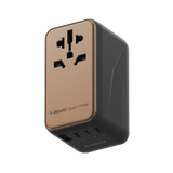 MOMAX 1-World 170W GAN 4 Port Travel Adapter- Sandstone