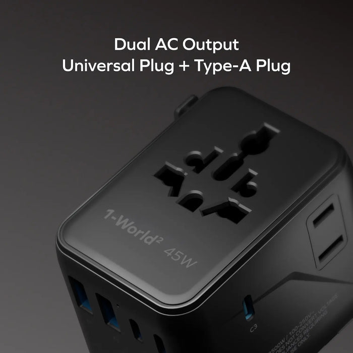 Momax 1-World 5-Ports Travel Charger (45W) Black Momax 1-World 5-Ports Travel Charger (45W) Black
