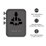 Momax 1-World 5-Ports Travel Charger (45W) Black