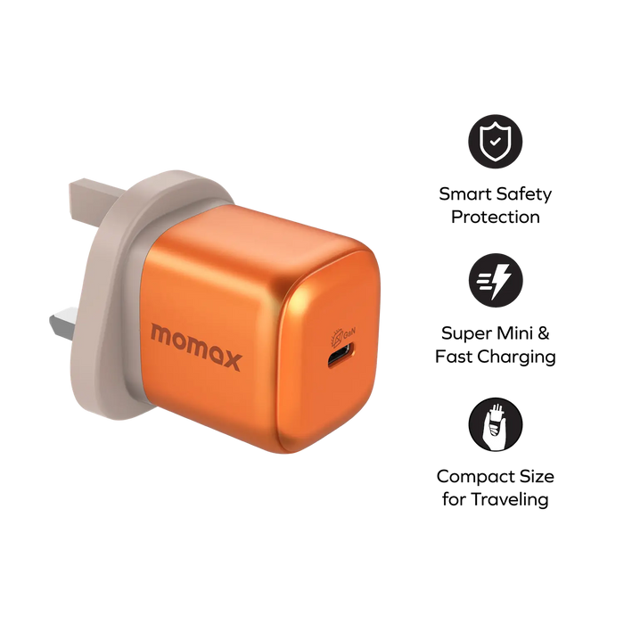 Momax 1-Charge 45W 1-Port GAN Charger 1X USB-C Momax 1-Charge 45W 1-Port GAN Charger 1X USB-C