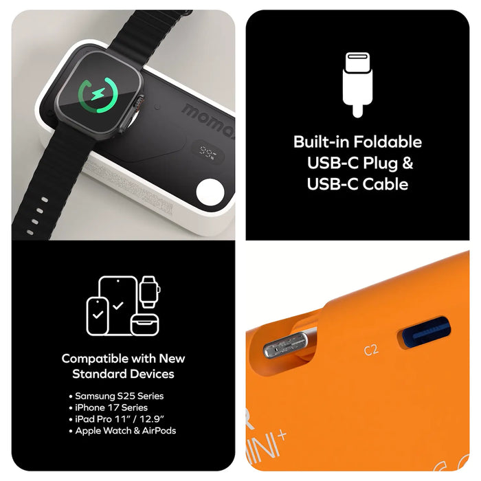 Momax I-Power X Pro Mini+ 5000mah Power Bank With Apple Watch Fast charger Black Momax I-Power X Pro Mini+ 5000mah Power Bank With Apple Watch Fast charger Black