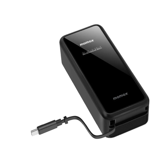 MOMAX 1-PAC-10000mAh 3IN1 HYBRID GAN BATTERY PACK WITH BUILT-IN RETRACTABLE CABLE MOMAX 1-PAC-10000mAh 3IN1 HYBRID GAN BATTERY PACK WITH BUILT-IN RETRACTABLE CABLE