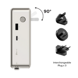 MOMAX 1-PAC-10000mAh 3IN1 HYBRID GAN BATTERY PACK WITH BUILT-IN RETRACTABLE CABLE