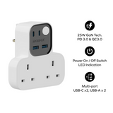 MOMAX 1-CHARGER WORK FLOW T-SHAPED EXTENTION 2 SOCKET