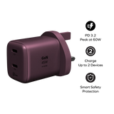 Momax 1 CHARGE 45W 2 Port GaN Charger PD 3 2UK - Dusky Cherry