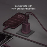 Momax 1 CHARGE 45W 2 Port GaN Charger PD 3 2UK - Dusky Cherry