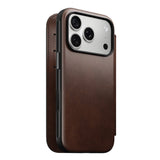 NOMAD Modern Leather Folio Case For iPhone 18 Pro/Pro Max - Brown