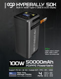EGO Power Bank Hyperally 100W With Bulit-In Cable 50000mAh