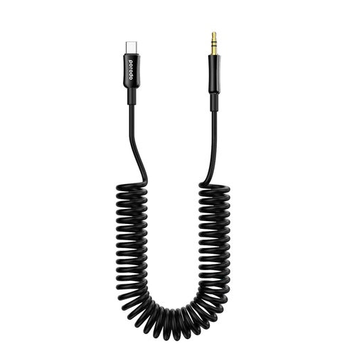 Porodo AUX Coil Cable 1.2M - Black Porodo AUX Coil Cable 1.2M - Black