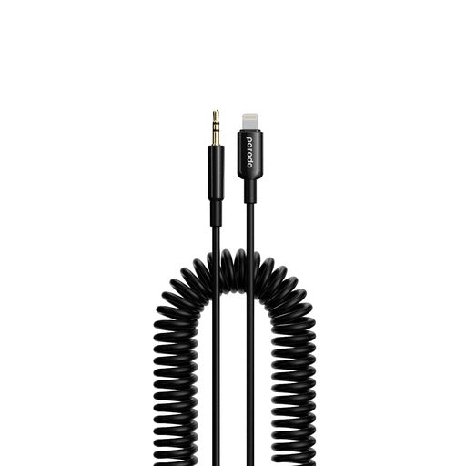 Porodo AUX Coil Cable 1.2M - Black Porodo AUX Coil Cable 1.2M - Black