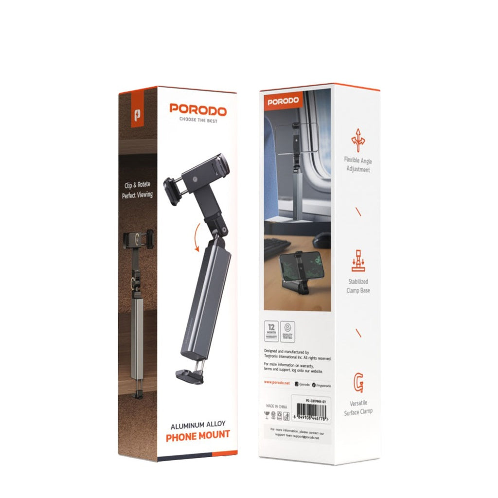 Porodo Adjustable Folding Aluminum Alloy Phone Holder