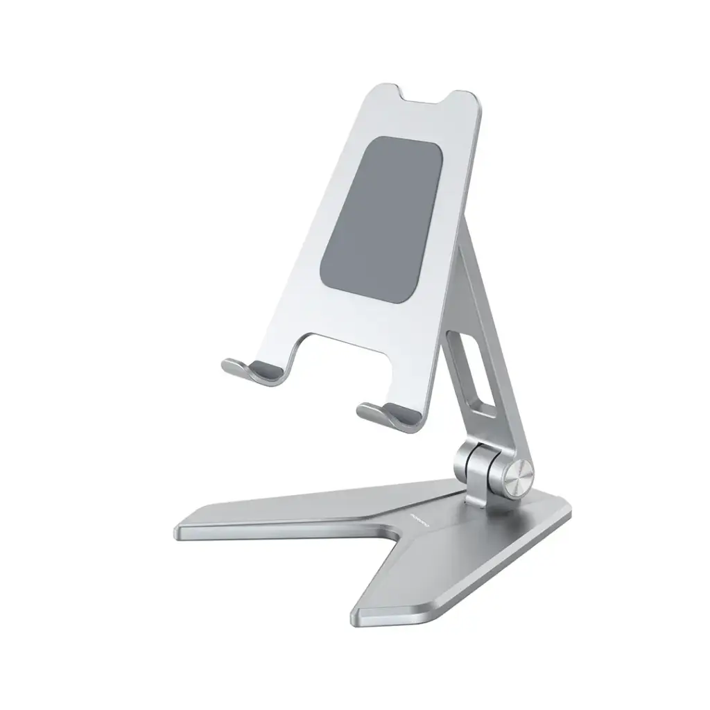 Porodo 180 Adjustable Aluminum Phone Holder - Silver Porodo 180 Adjustable Aluminum Phone Holder - Silver