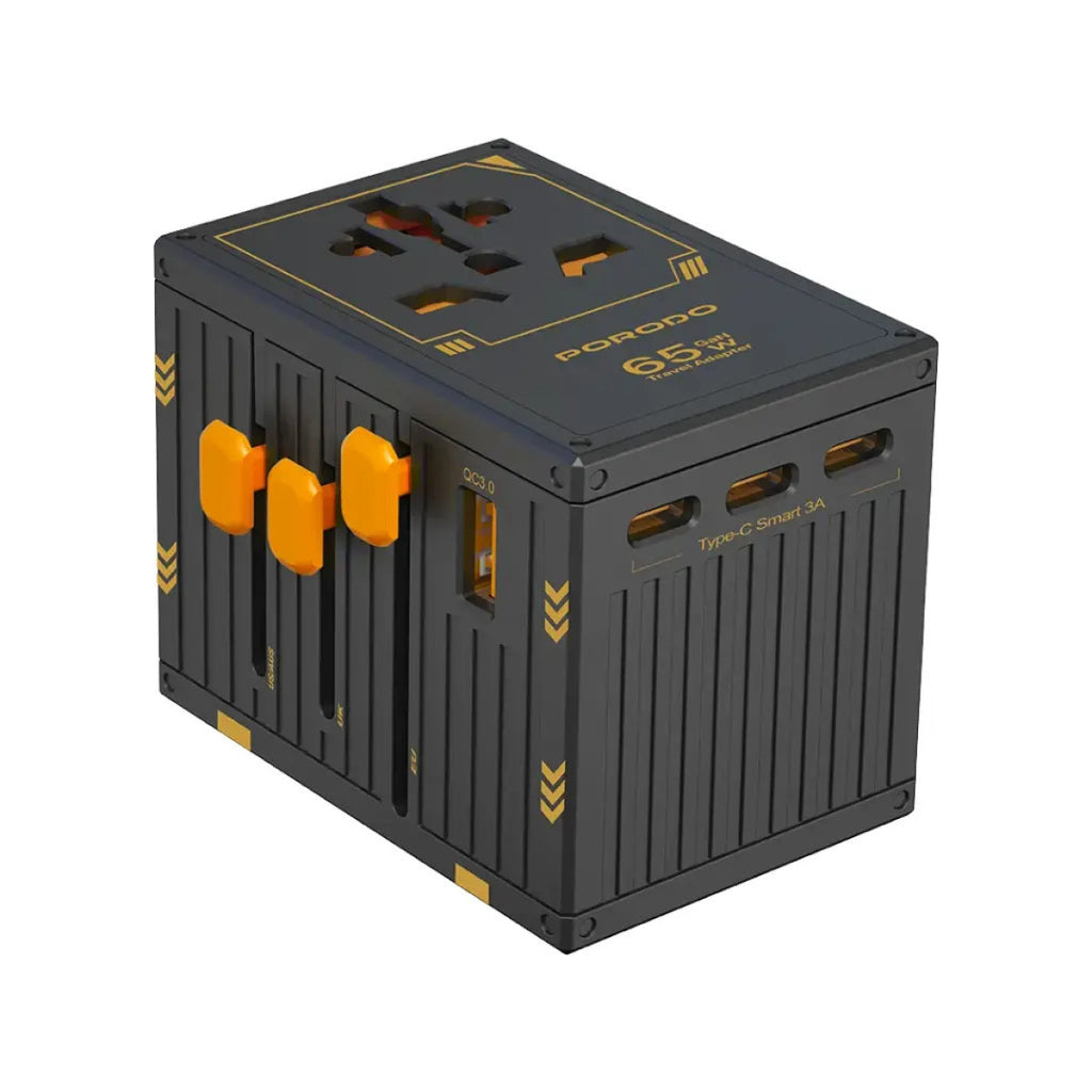 Porodo 65W Dual Fast Charger With EU &UK Plug With Cable - C-C - White