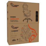 Porodo Gaming Ergonomic Gaming Chair With Molded Foam Seat 3D Armrest And Footrest - Black Orange