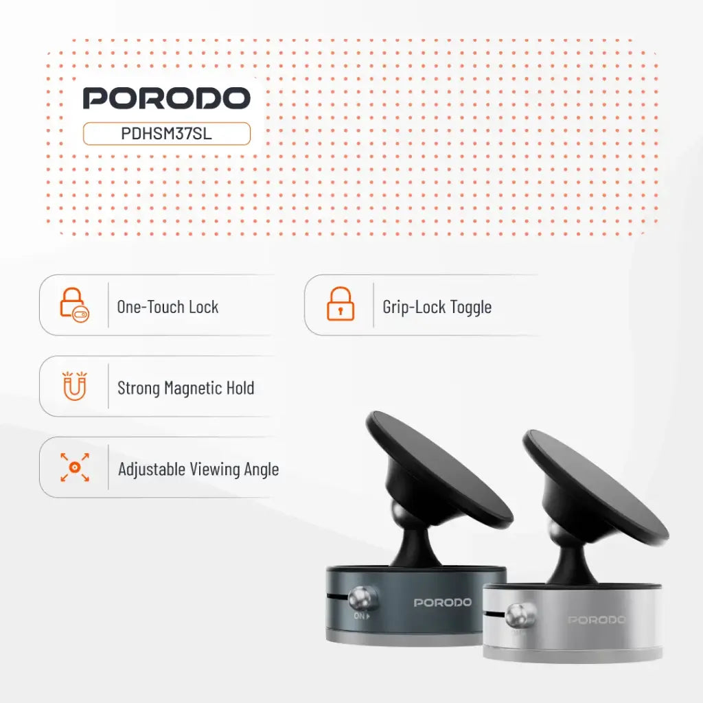 PORODO MAG SAFE CAR PHONE HOLDER - BLACK PORODO MAG SAFE CAR PHONE HOLDER - BLACK