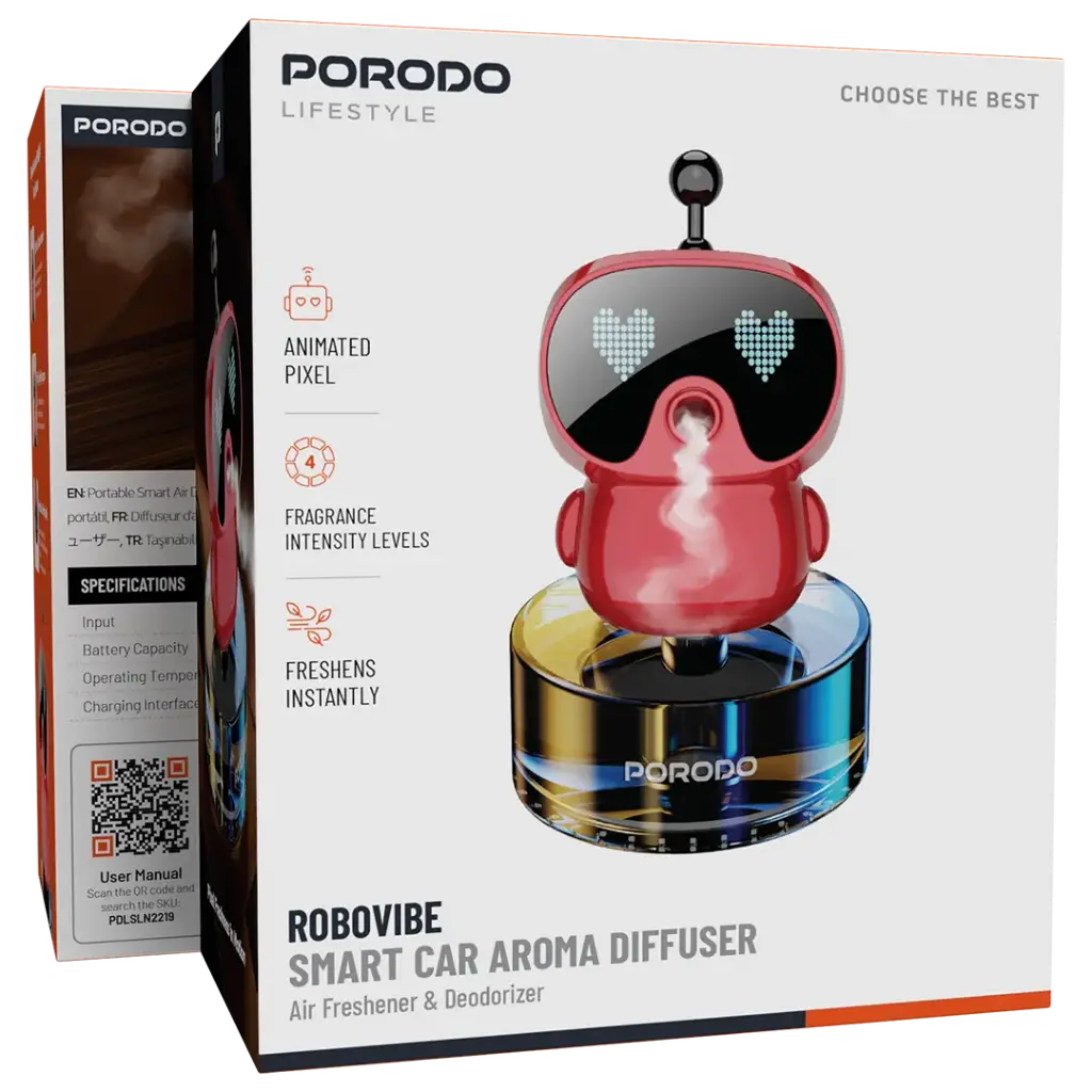 Porodo Lifestyle Robo vibe Smart Car Aroma Diffuser Porodo Lifestyle Robo vibe Smart Car Aroma Diffuser