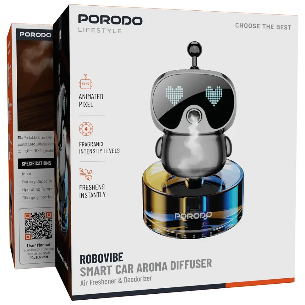 Porodo Lifestyle Robo vibe Smart Car Aroma Diffuser Porodo Lifestyle Robo vibe Smart Car Aroma Diffuser