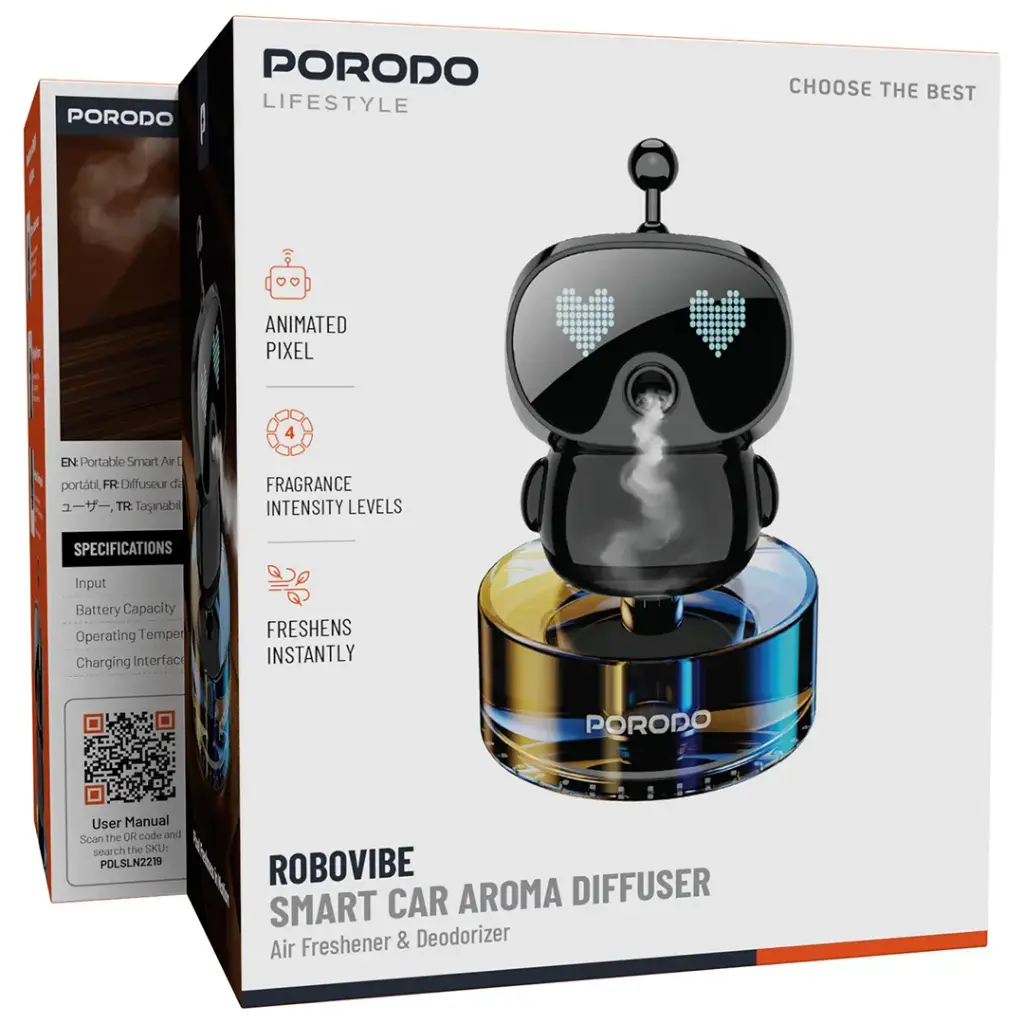 Porodo Lifestyle Robo vibe Smart Car Aroma Diffuser Porodo Lifestyle Robo vibe Smart Car Aroma Diffuser