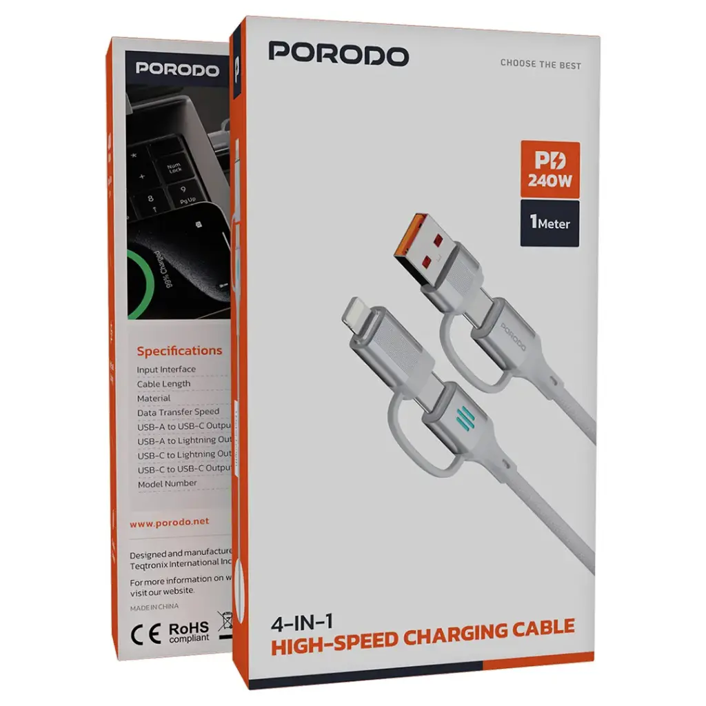 Porodo 4-IN-1 High-Speed Charging Cable Porodo 4-IN-1 High-Speed Charging Cable
