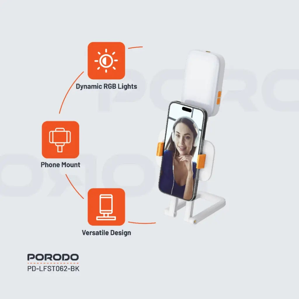 Porodo Lifestyle Phone Stand Fill Light Porodo Lifestyle Phone Stand Fill Light