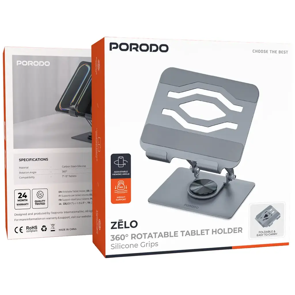 Porodo Zelo 360degRotatable Tablet Holder Porodo Zelo 360degRotatable Tablet Holder