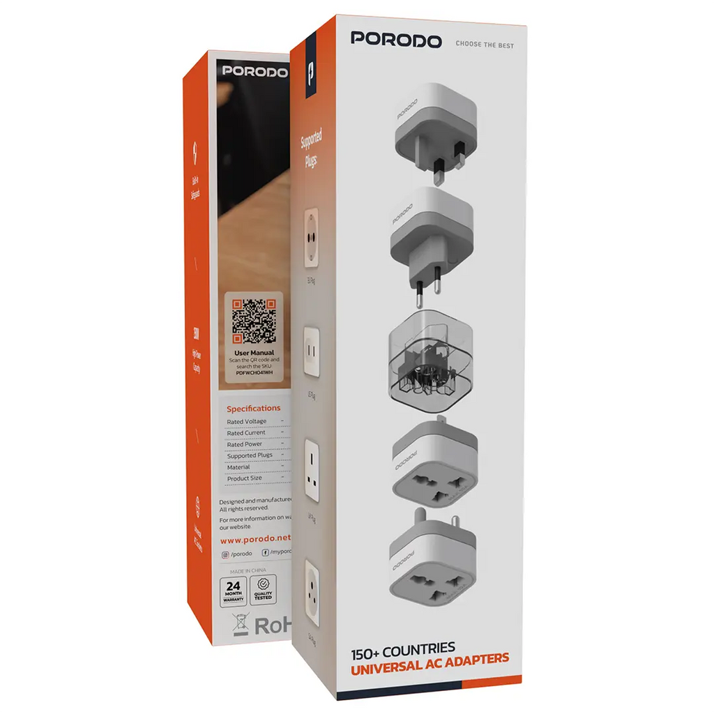 Porodo 150+ Countries Universal AC Adapters Porodo 150+ Countries Universal AC Adapters