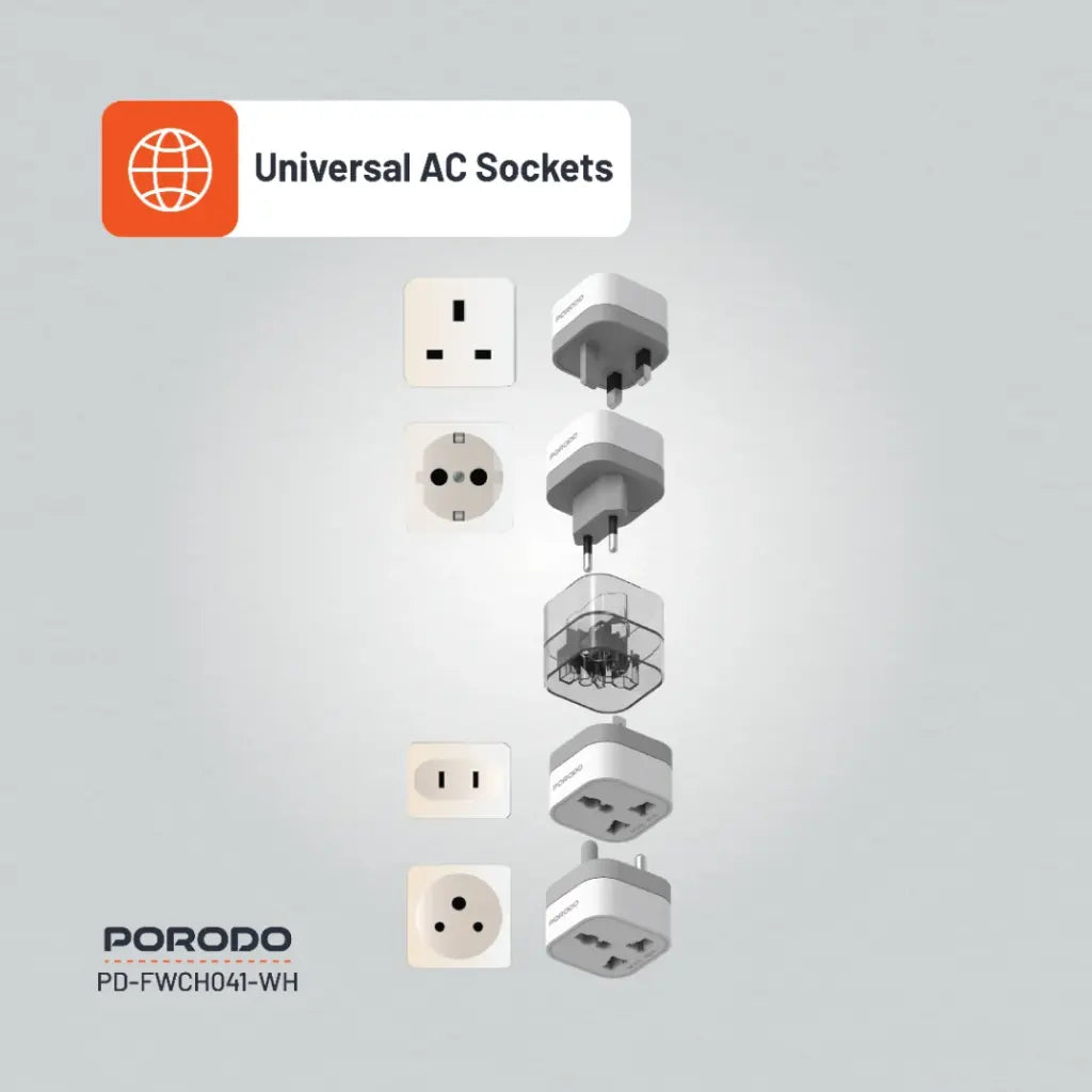 Porodo 150+ Countries Universal AC Adapters Porodo 150+ Countries Universal AC Adapters