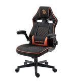 Porodo Gaming Ergonomic Gaming Chair With Molded Foam Seat 3D Armrest And Footrest - Black Orange
