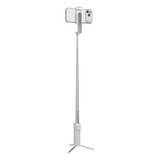Porodo Malibu Selfie Stick with Tripod and Bluetooth Shutter Button - White