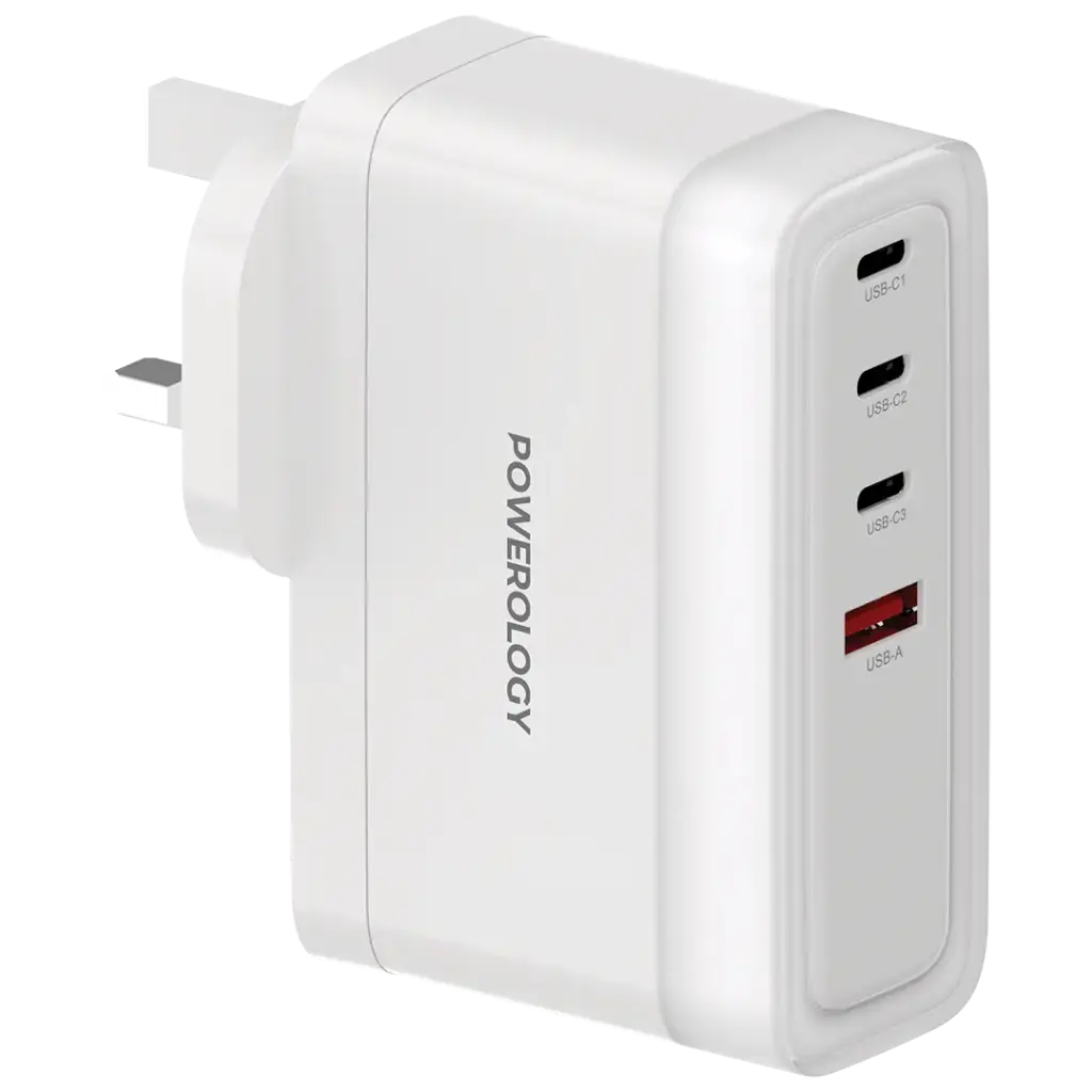 Powerology Lunex Series Fast Charging Adapter PD 140W - White Powerology Lunex Series Fast Charging Adapter PD 140W - White