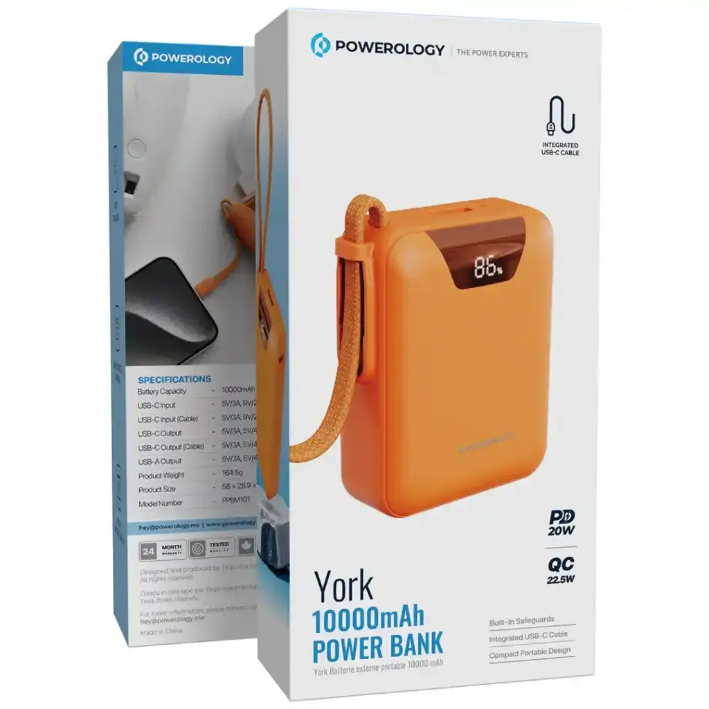 Powerology York 10000MAH Power Bank - Orange Powerology York 10000MAH Power Bank - Orange