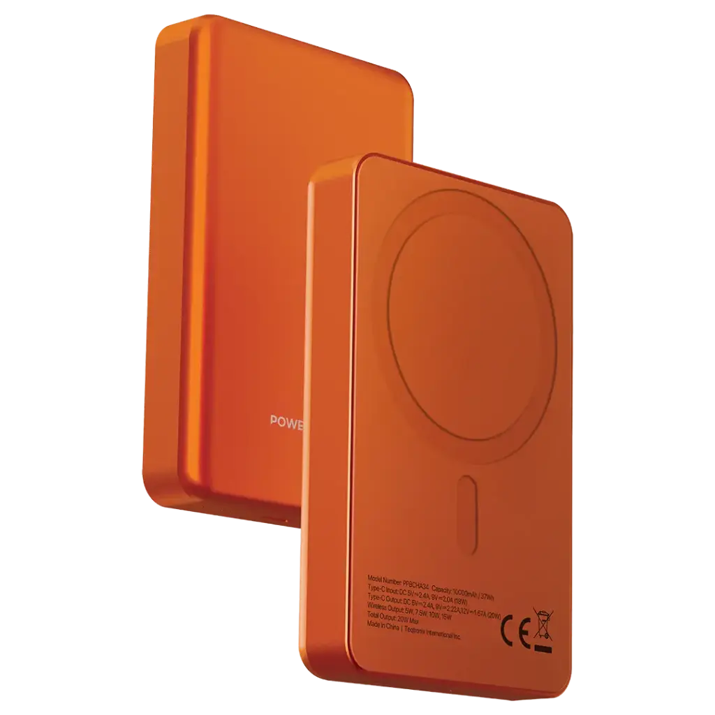 Powerology Spetelli 10000mAh Magsafe Aluminum Power Bank PD 20W - ORANGE Powerology Spetelli 10000mAh Magsafe Aluminum Power Bank PD 20W - ORANGE