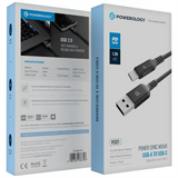 Powerology Power Sync Weave USB-A to USB-C Cable