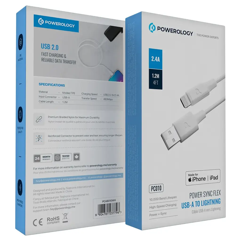Powerology Power Sync Flex USB-A to Lightning Powerology Power Sync Flex USB-A to Lightning