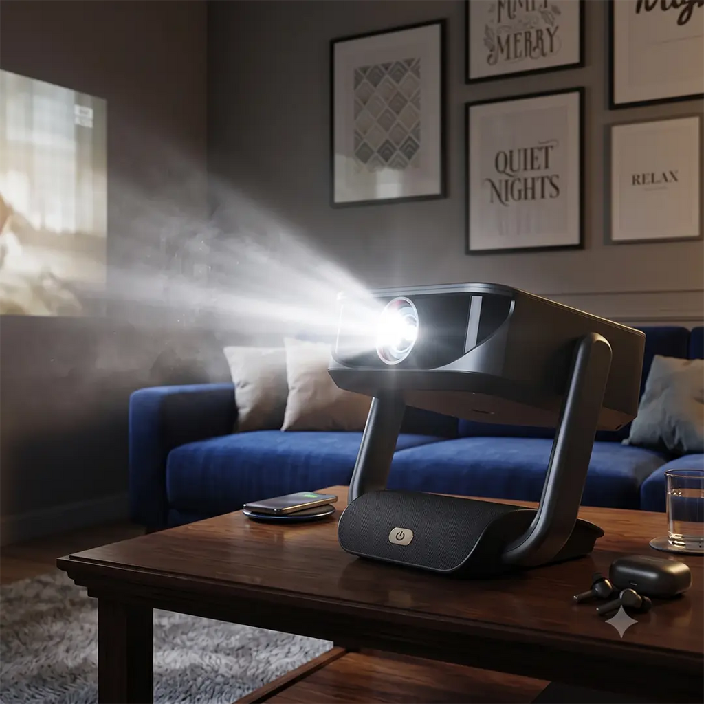 Powerology Pharos Projector With Tablet Screen 500 Lumens - Gray Powerology Pharos Projector With Tablet Screen 500 Lumens - Gray