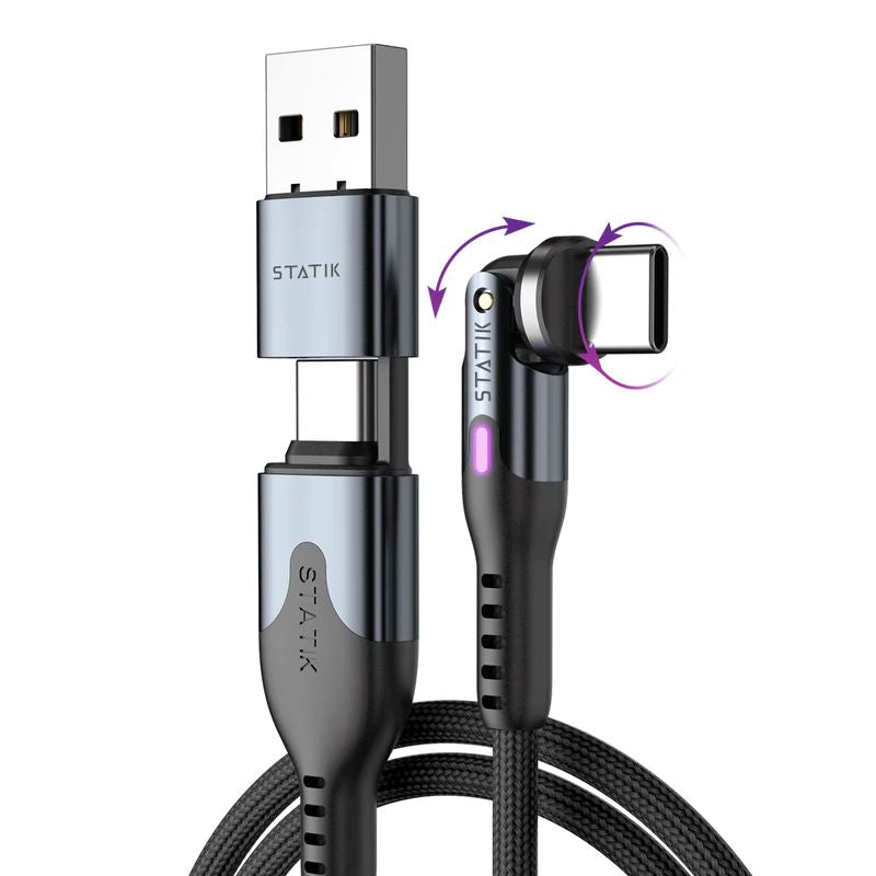 Statik PowerPivot Pro 100w Nylon Braided USB-C to C Cable (2M)