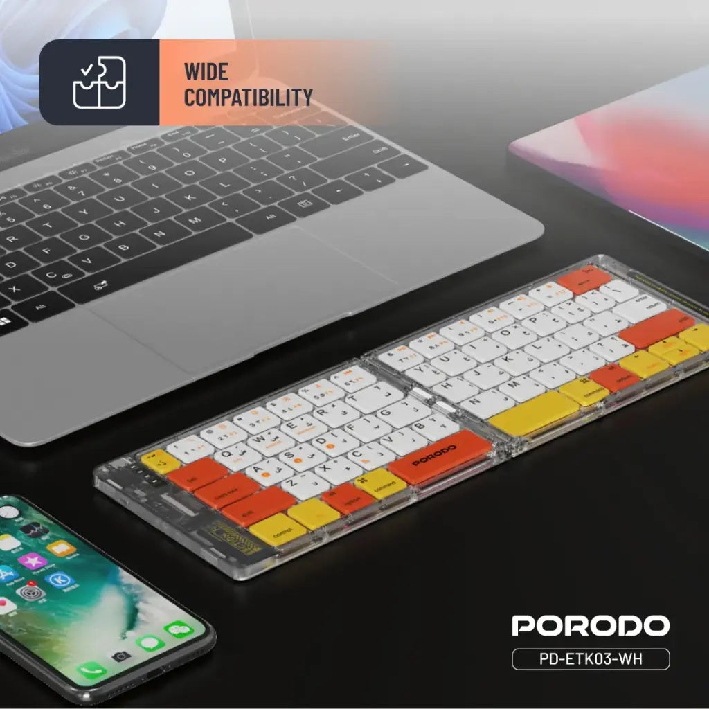 Porodo Crystal Shell Wireless Keyboard Porodo Crystal Shell Wireless Keyboard