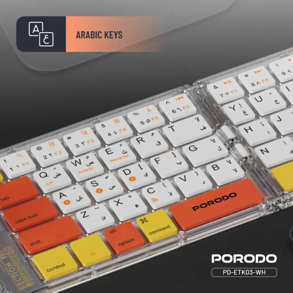 Porodo Crystal Shell Wireless Keyboard Porodo Crystal Shell Wireless Keyboard