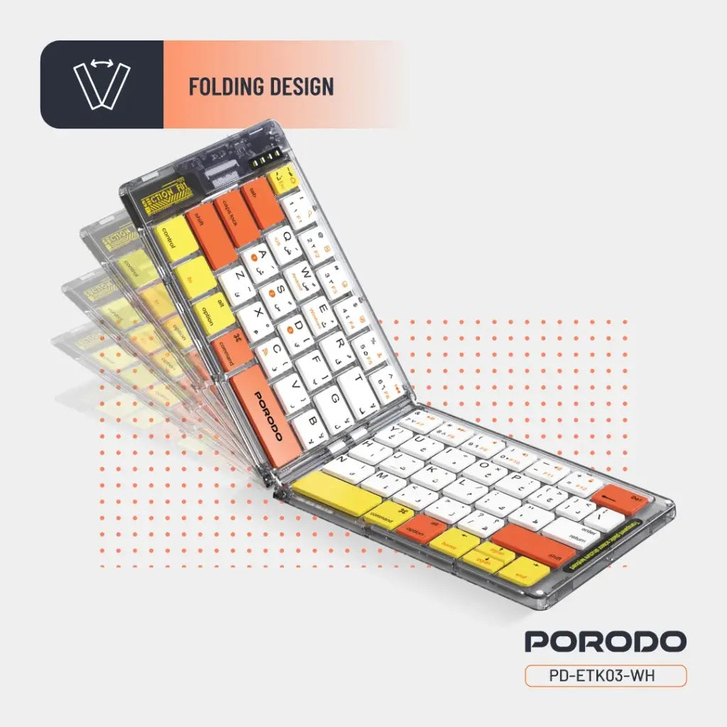Porodo Crystal Shell Wireless Keyboard Porodo Crystal Shell Wireless Keyboard