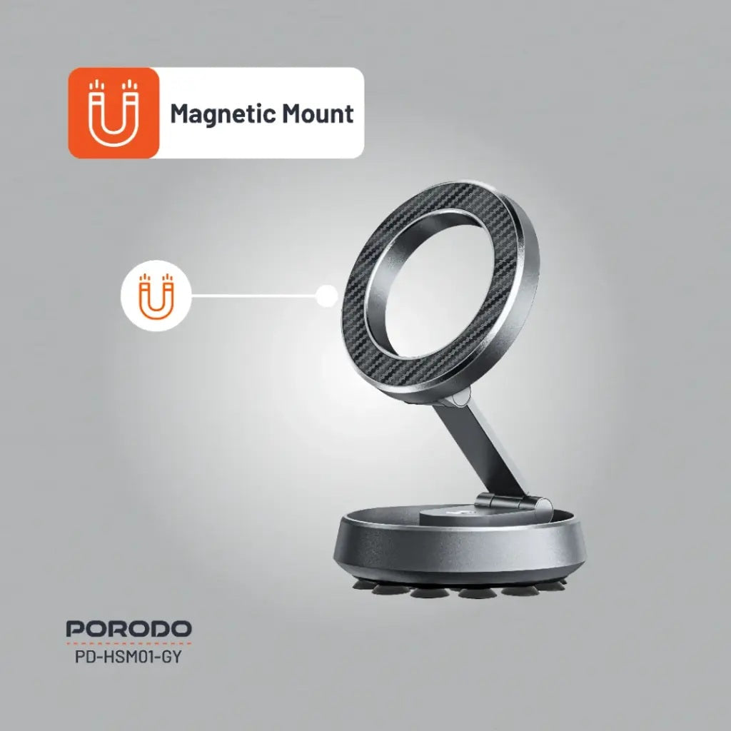 Porodo HS01 DUO Mount MagSafe & Suction - Gray Porodo HS01 DUO Mount MagSafe & Suction - Gray