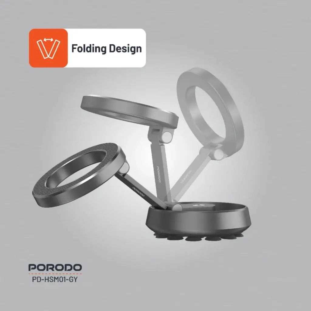 Porodo HS01 DUO Mount MagSafe & Suction - Gray Porodo HS01 DUO Mount MagSafe & Suction - Gray