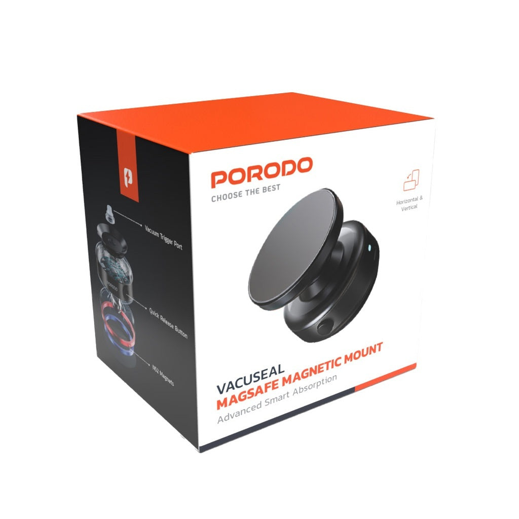 Porodo Vacuseal Magsafe Magnetic Mount - Black Porodo Vacuseal Magsafe Magnetic Mount - Black