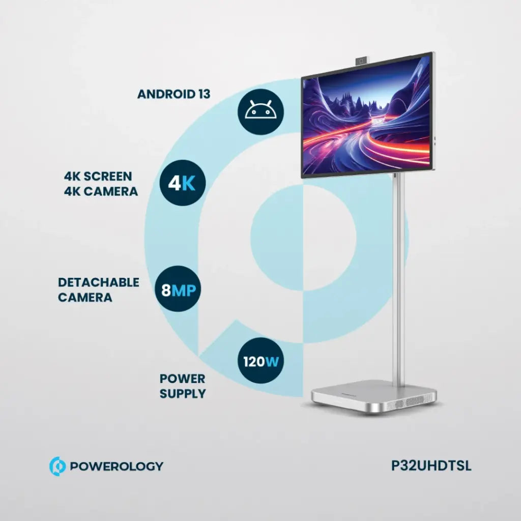 Powerology Android 4K 32” 60Hz Tablet with Stand Powerology Android 4K 32” 60Hz Tablet with Stand