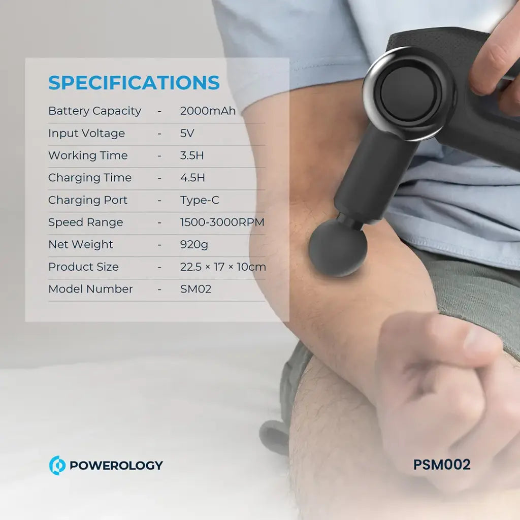 Powerology Full-Body Massage Gun - Black Powerology Full-Body Massage Gun - Black