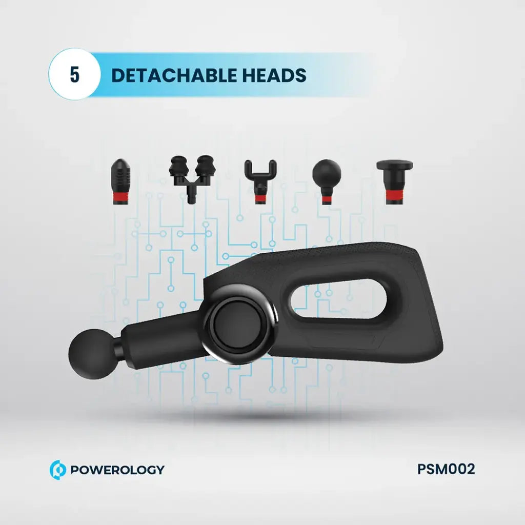 Powerology Full-Body Massage Gun - Black Powerology Full-Body Massage Gun - Black