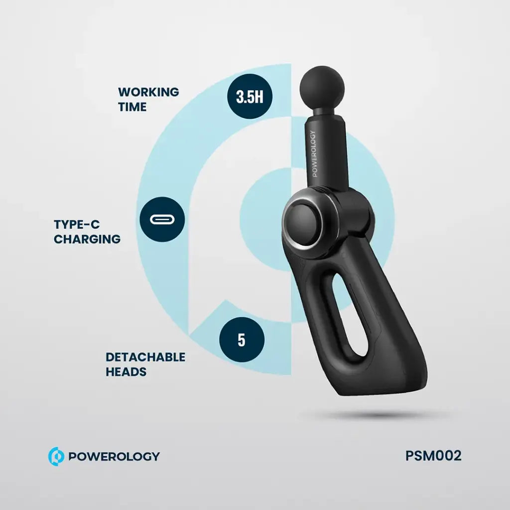 Powerology Full-Body Massage Gun - Black Powerology Full-Body Massage Gun - Black