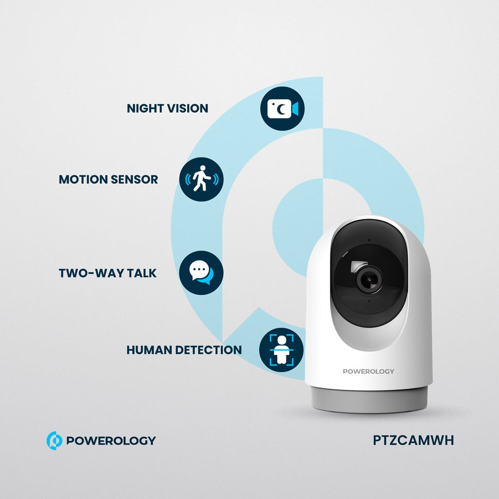 Powerology Indoor PTZ Smart Camera - White Powerology Indoor PTZ Smart Camera - White