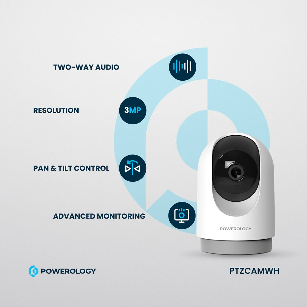 Powerology Indoor PTZ Smart Camera - White Powerology Indoor PTZ Smart Camera - White