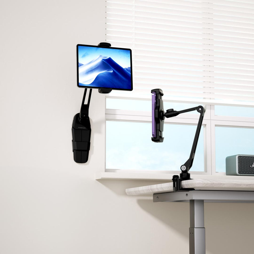 Powerology Solid Alloy Aluminum 360° Rotatable Suction Phone Holder - Black Powerology Solid Alloy Aluminum 360° Rotatable Suction Phone Holder - Black
